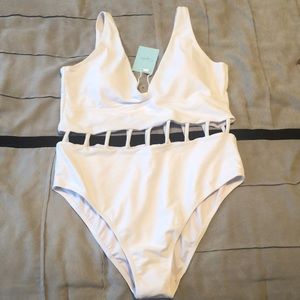 CUPSHE one piece white swimsuit